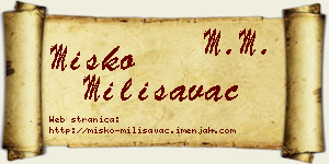 Miško Milisavac vizit kartica